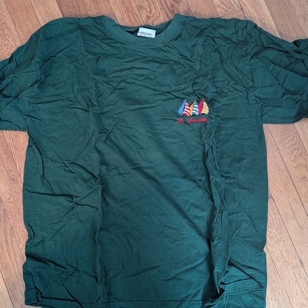 Nautica Green T-Shirt with Embroidered Sailboats